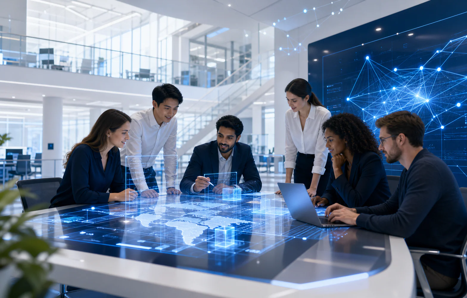 Enterprise engineering team collaborating with AI delivery systems