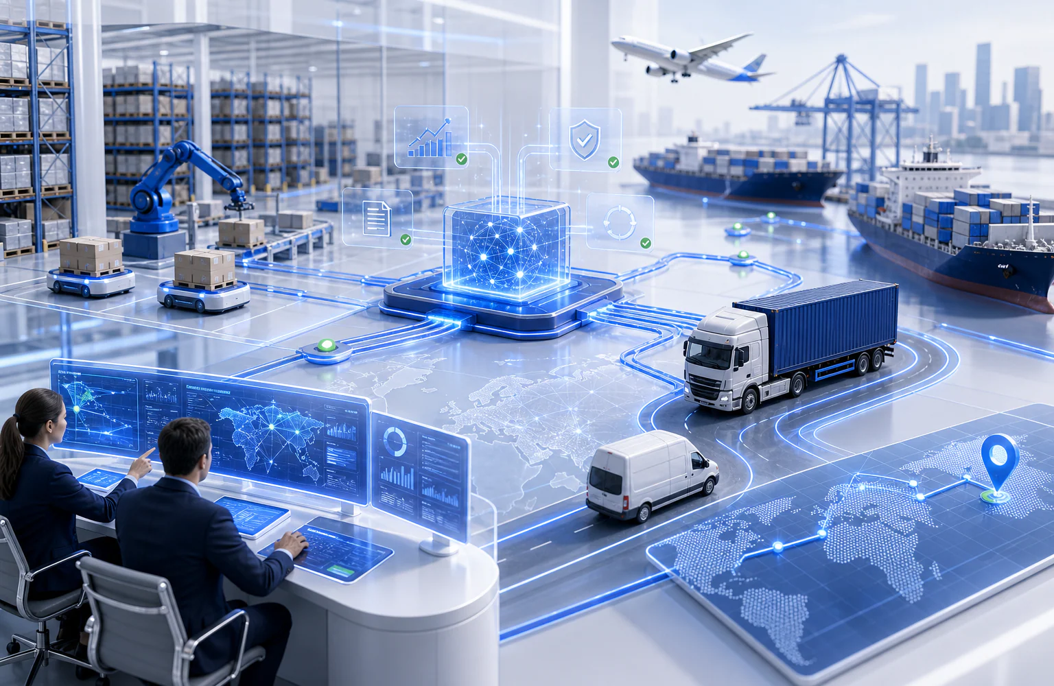 Logistics AI automation and digital transformation environment